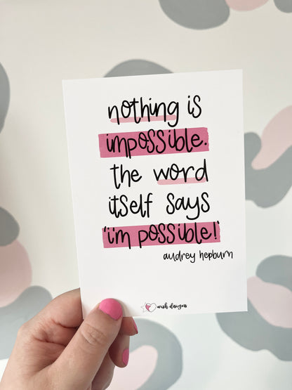 Nothing is Impossible Postcard