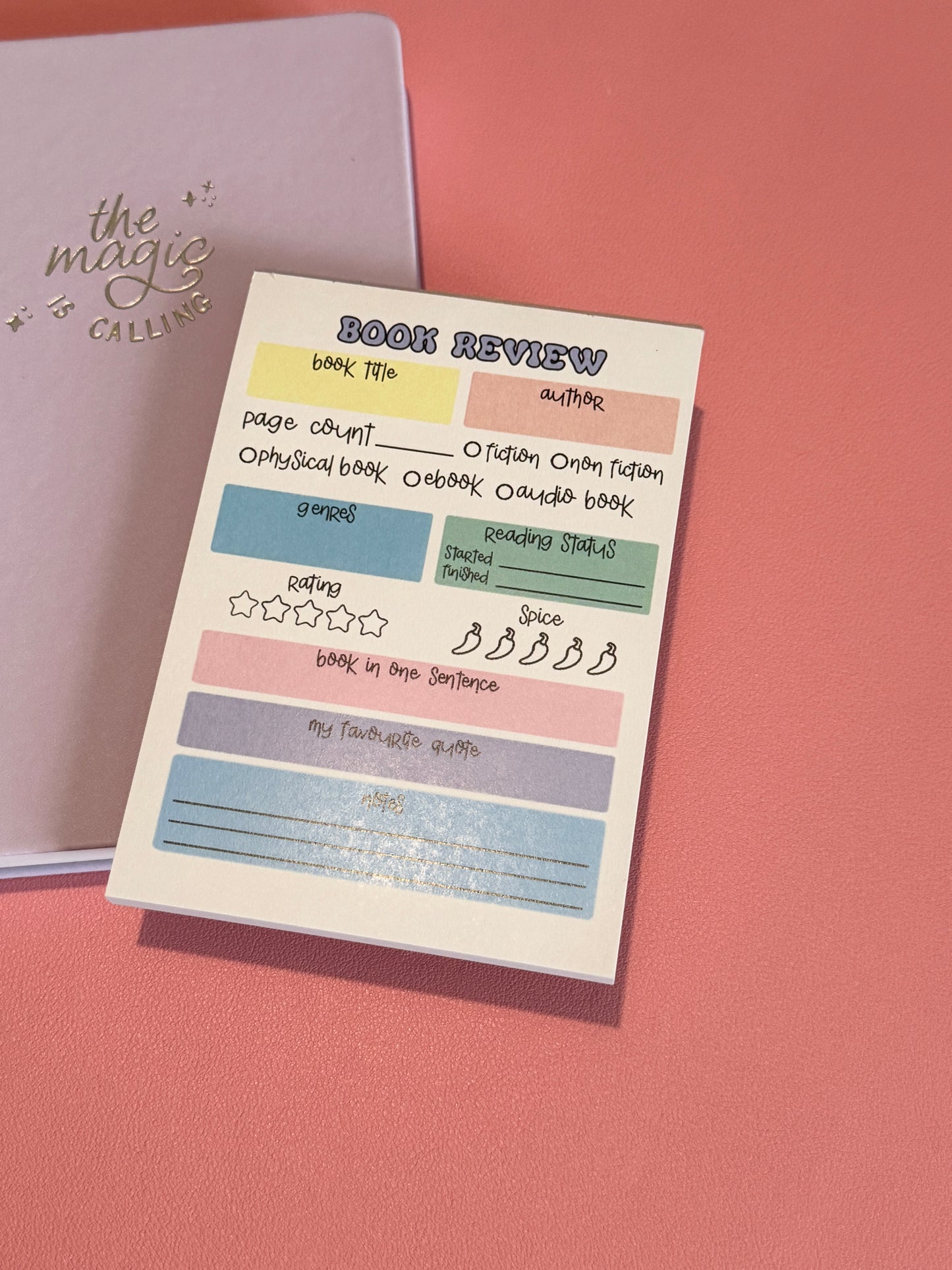 A6 Book Review Notepad