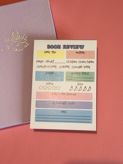 A6 Book Review Notepad