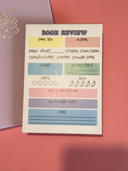 A6 Book Review Notepad