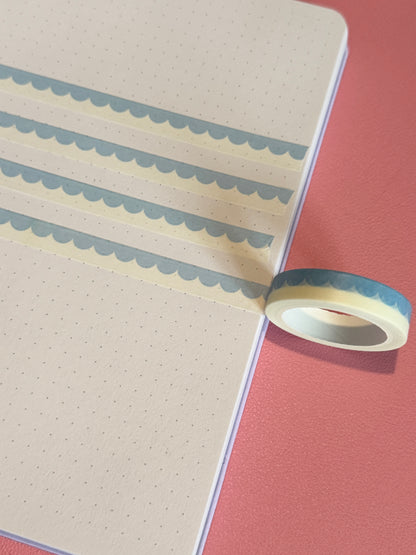 10mm Blue Scallop Border Washi Tape