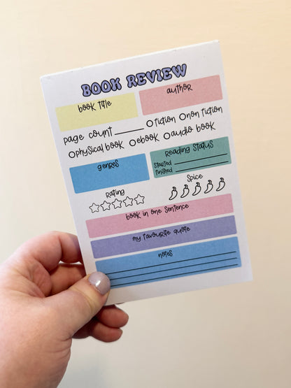 A6 Book Review Notepad