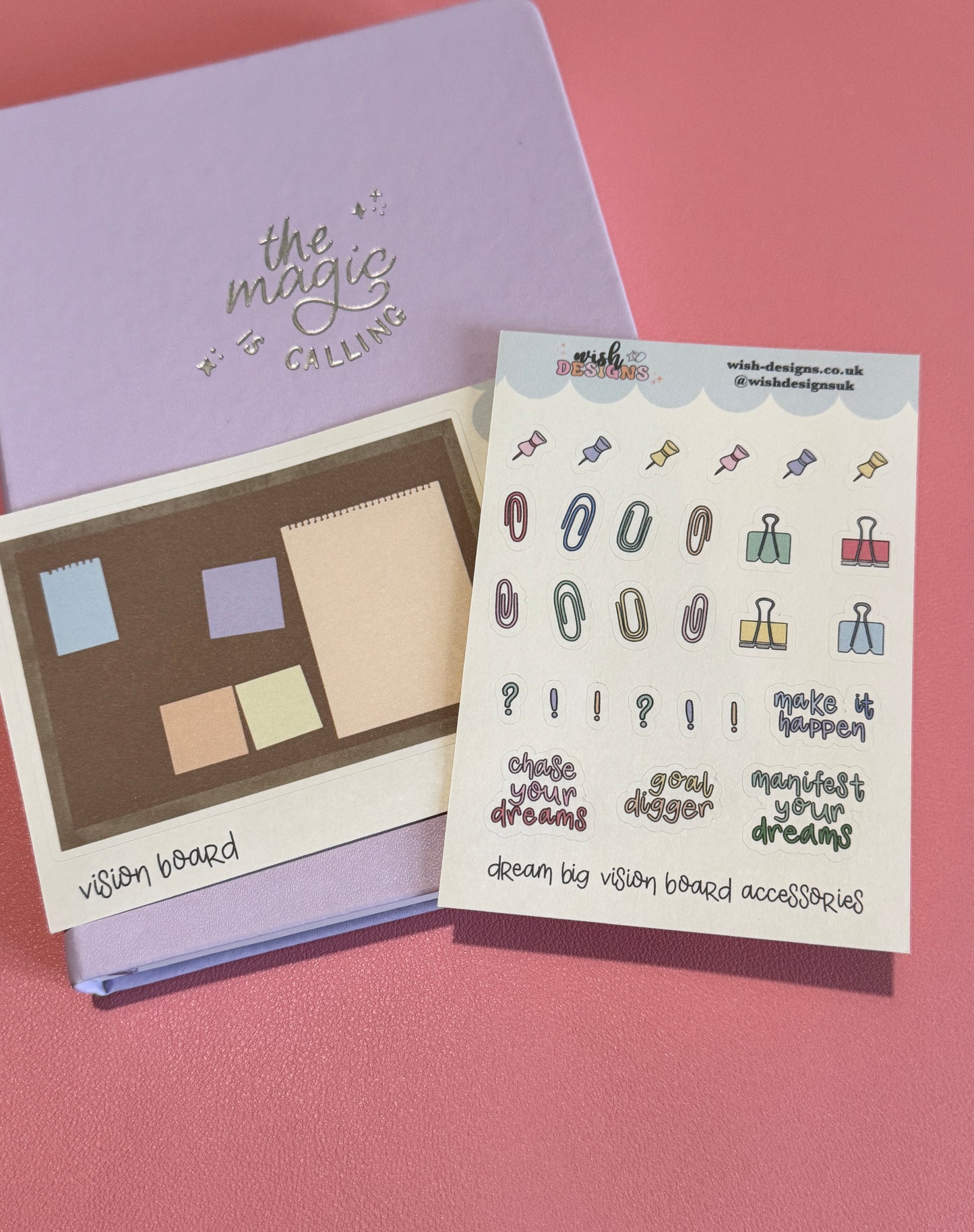 Vision Board Set of Matte Sticker Sheets