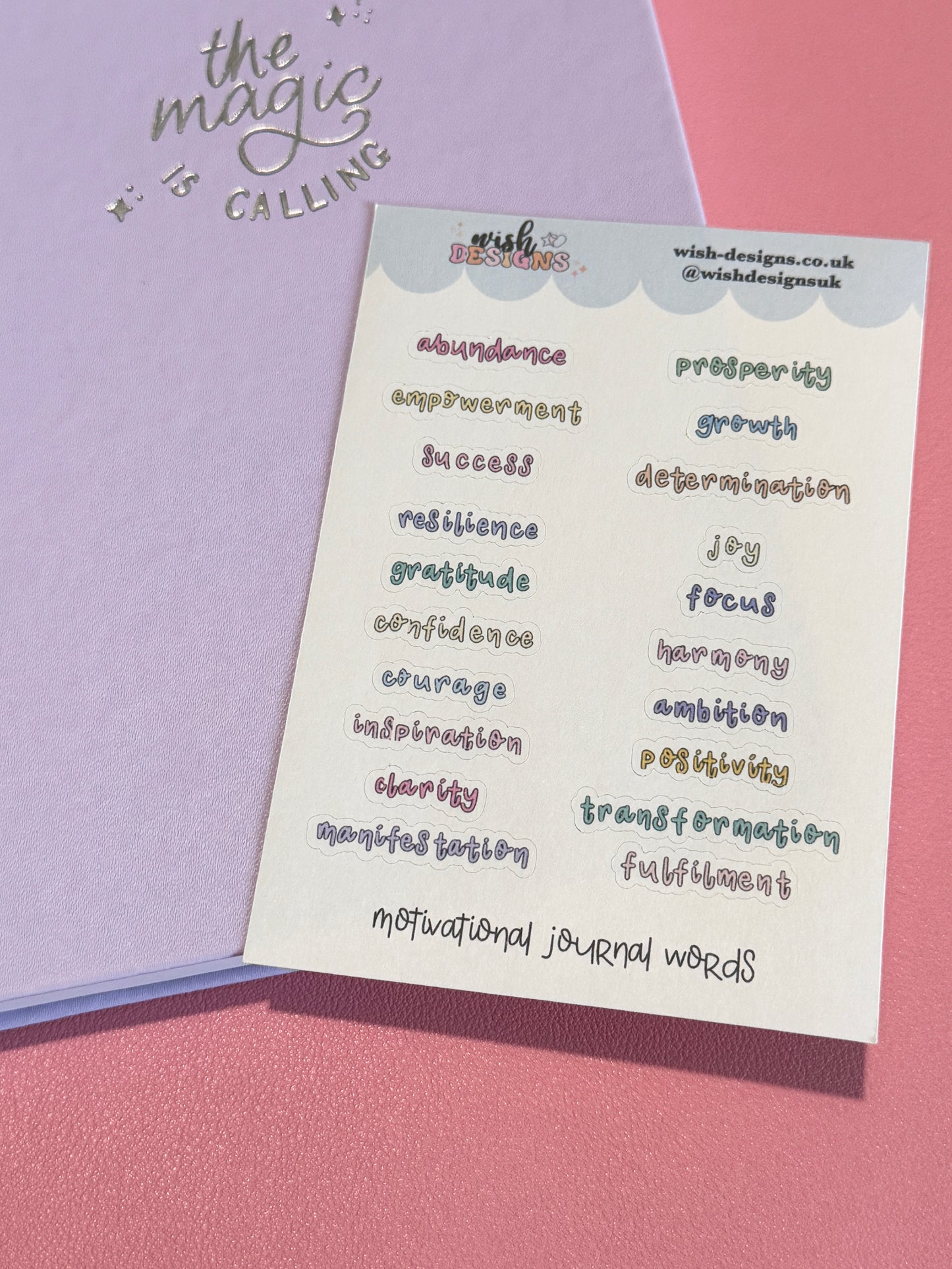 Motivational Journal Words Matte Sticker Sheet