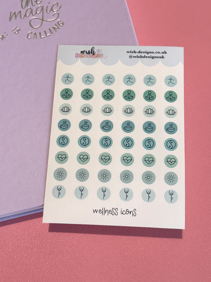 Wellness Icons Vinyl Sticker Sheet