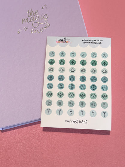 Wellness Icons Vinyl Sticker Sheet