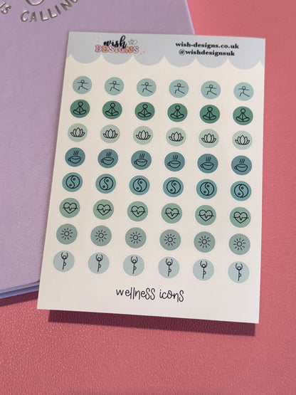 Wellness Icons Vinyl Sticker Sheet