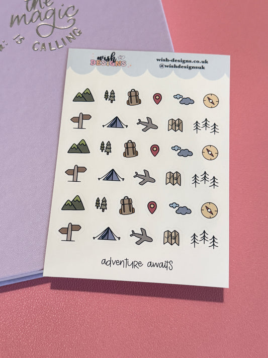 Adventure Awaits Vinyl Sticker Sheet