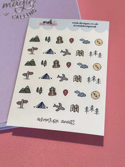 Adventure Awaits Vinyl Sticker Sheet