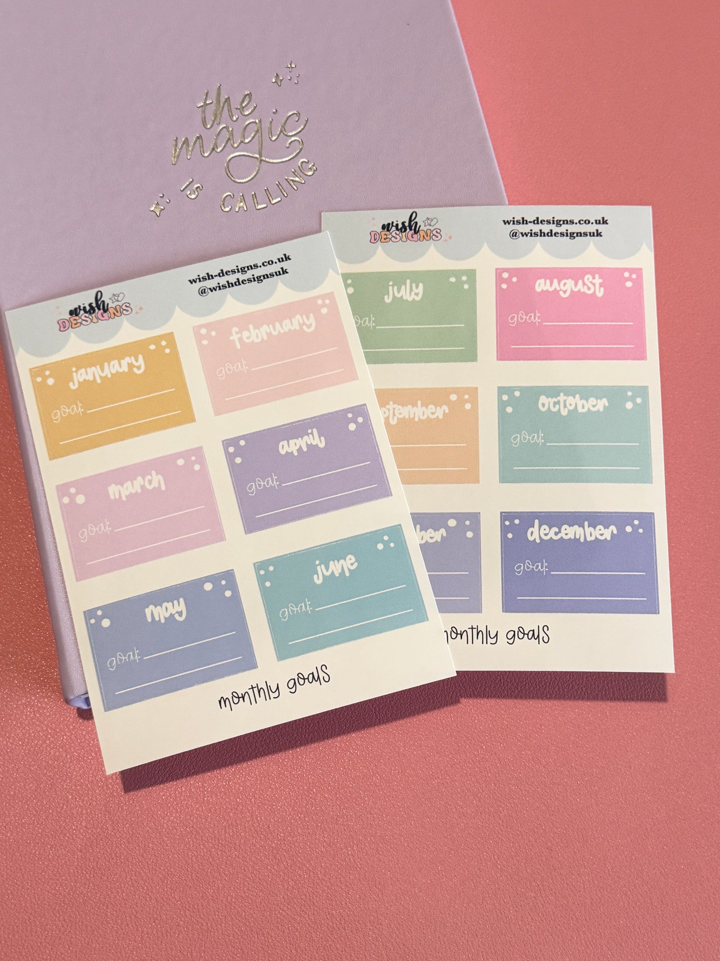 Monthly Goals Vinyl Sticker Sheet