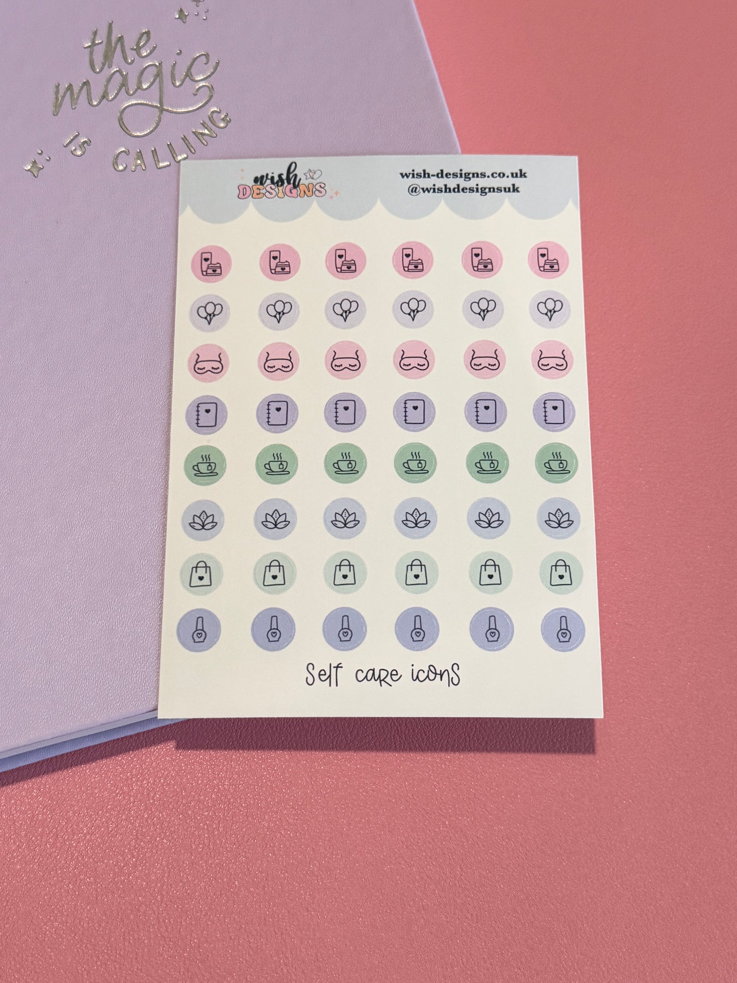 Self Care Icons Vinyl Sticker Sheet