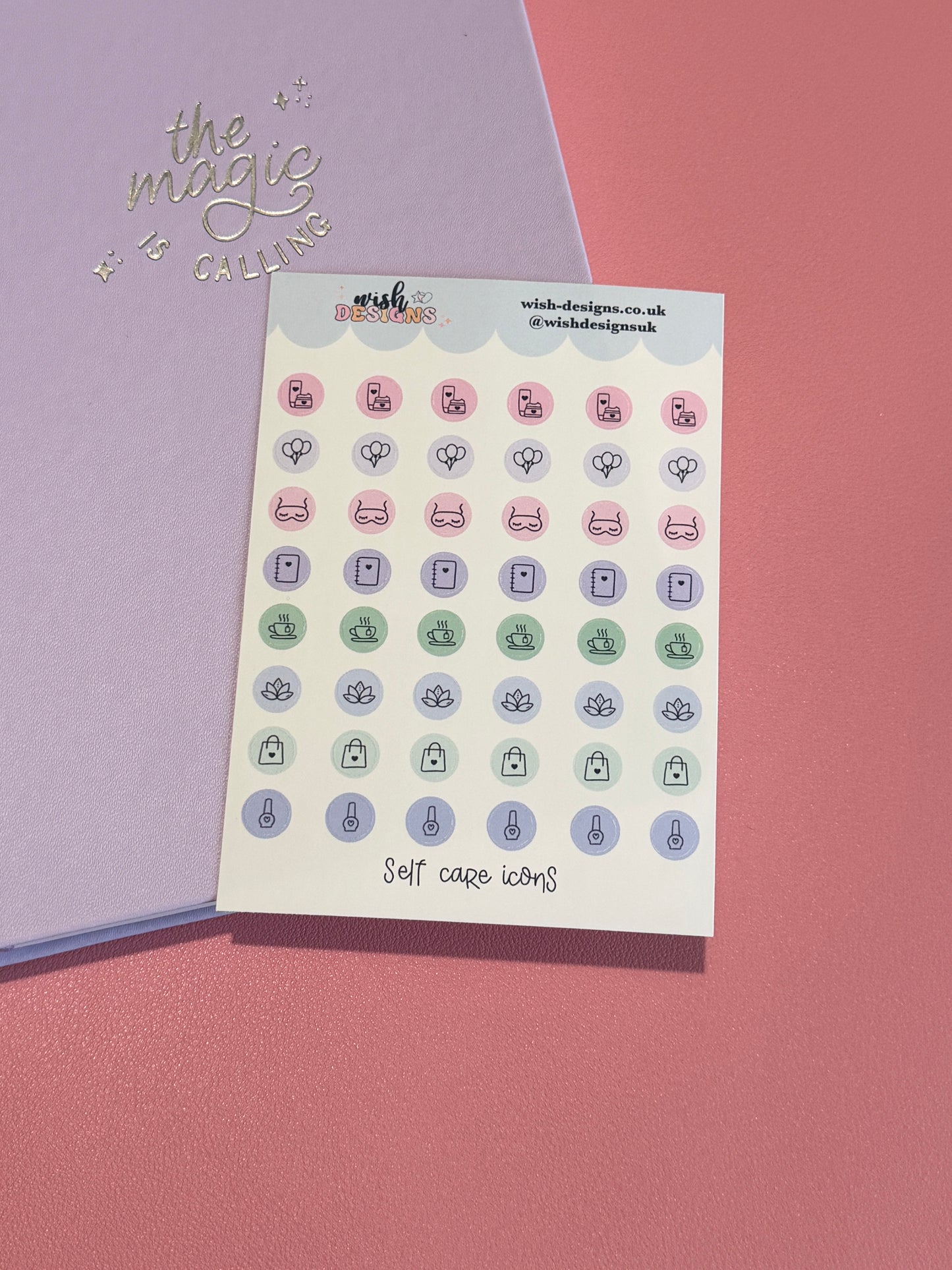 Self Care Icons Vinyl Sticker Sheet