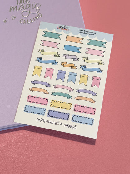 Pastel Headers and Borders Vinyl Sticker Sheet