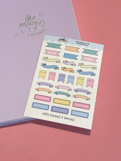 Pastel Headers and Borders Vinyl Sticker Sheet