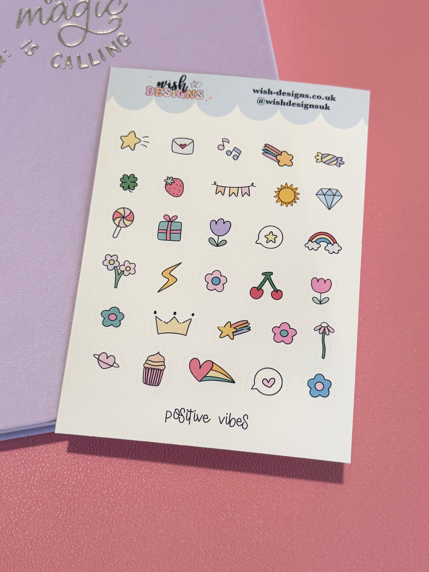 Positive Vibes Vinyl Sticker Sheet