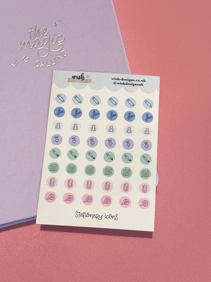 Stationery Icons Vinyl Sticker Sheet