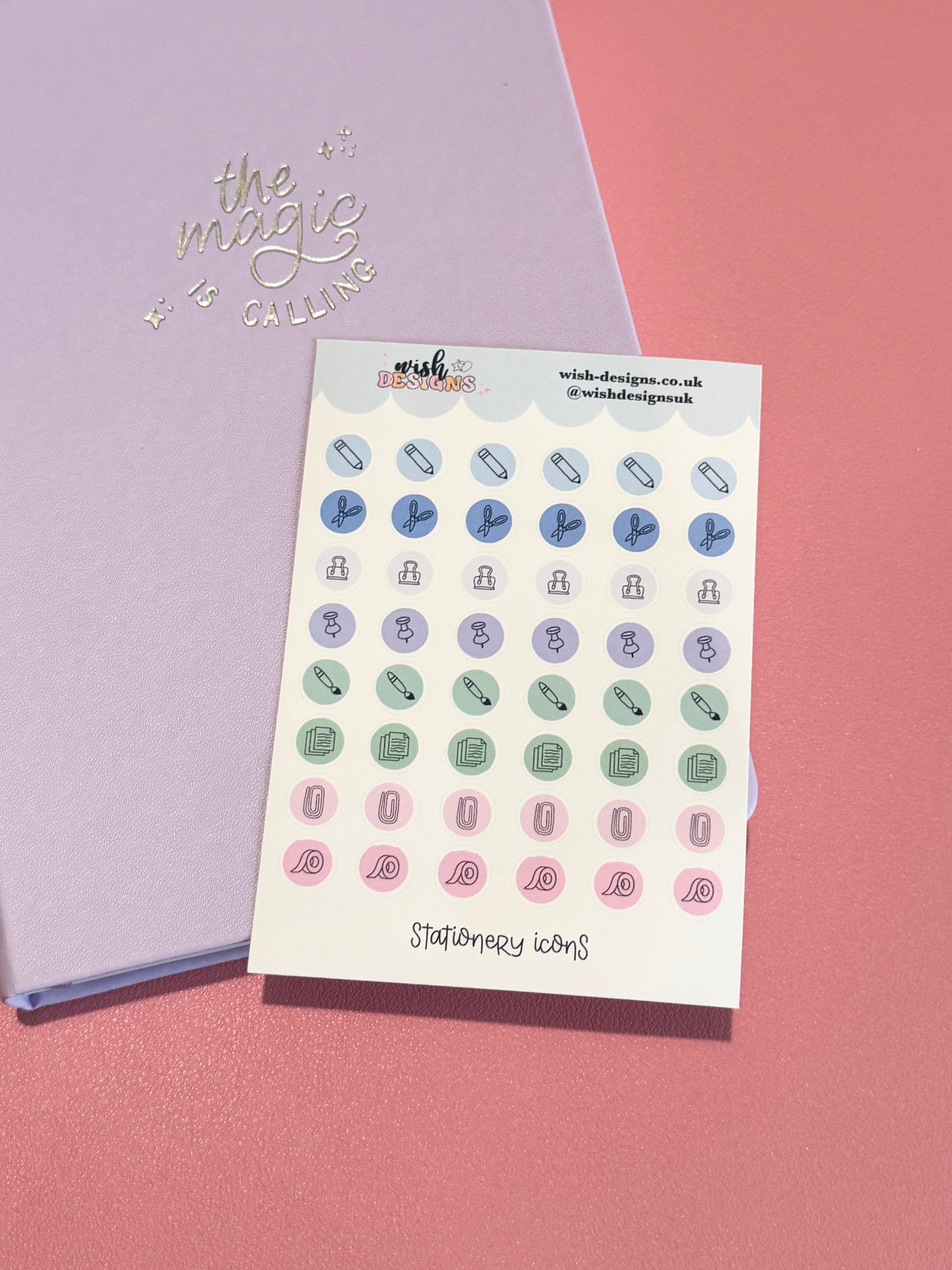 Stationery Icons Vinyl Sticker Sheet