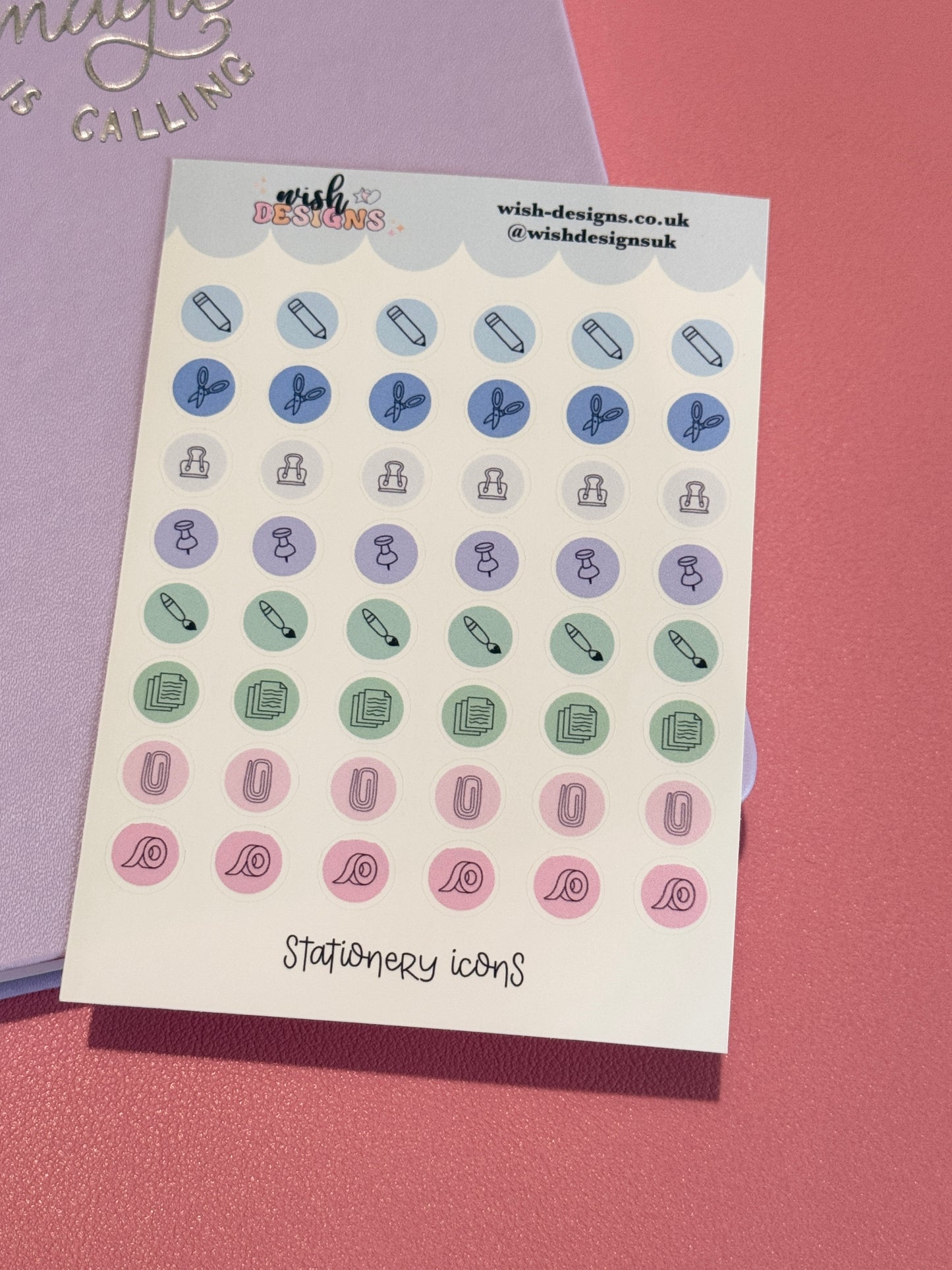 Stationery Icons Vinyl Sticker Sheet