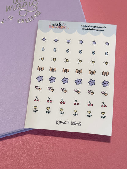 Kawaii Icons Vinyl Sticker Sheet