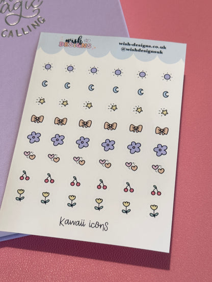 Kawaii Icons Vinyl Sticker Sheet