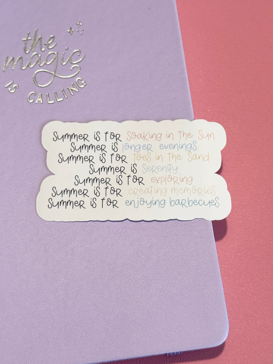 'Summer Is For...' Vinyl Sticker