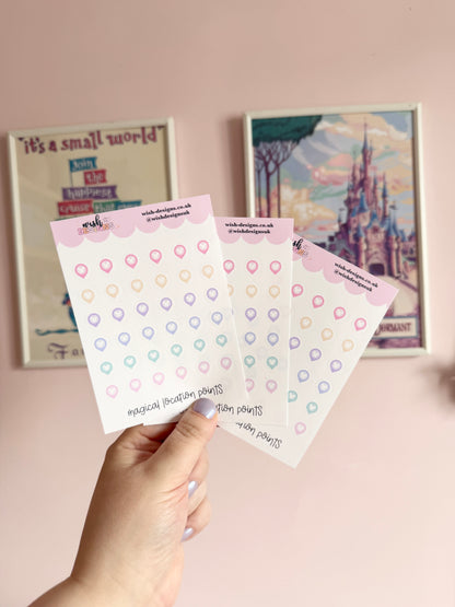 Magical Location Points Vinyl Sticker Sheet