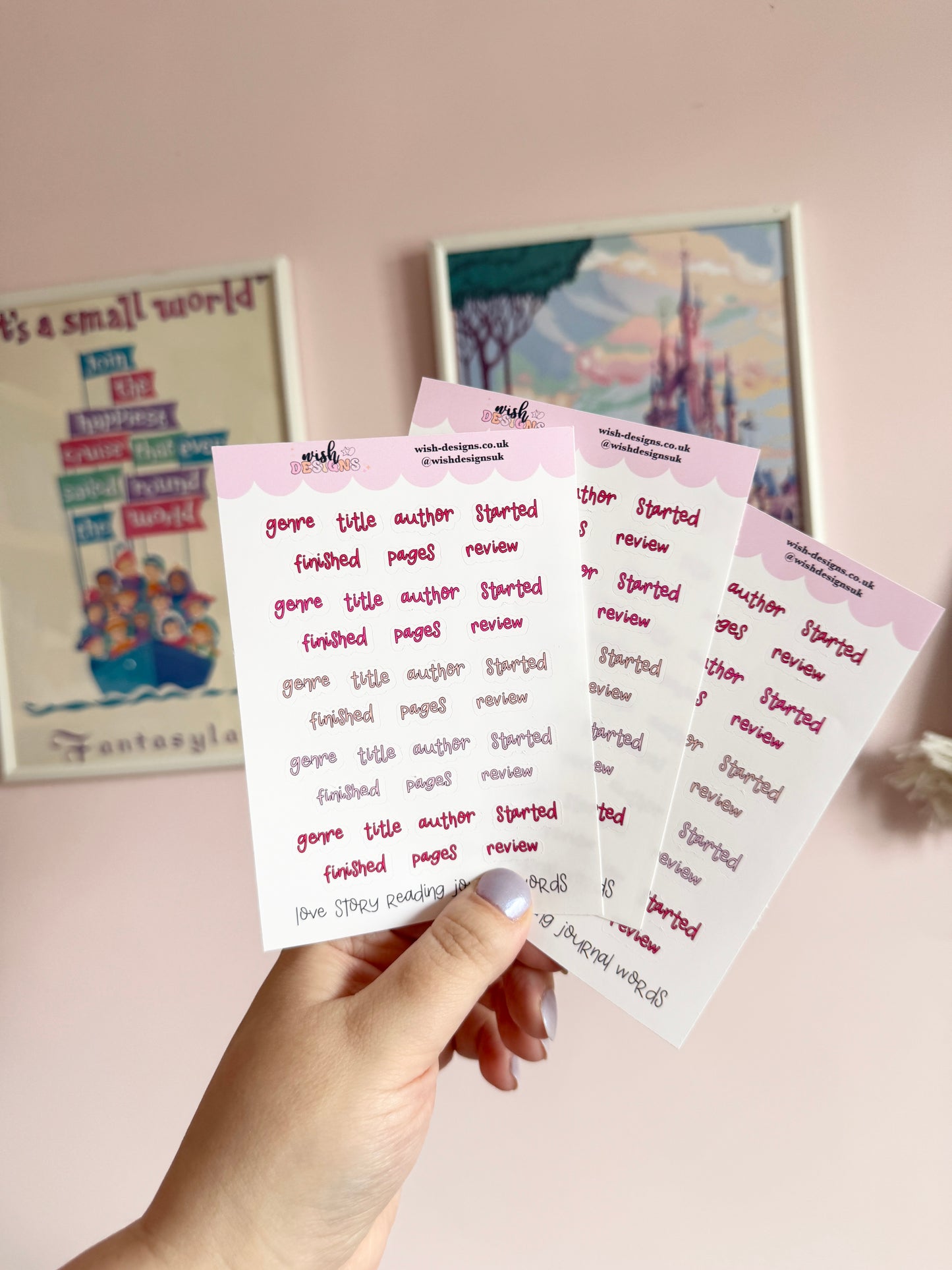 Love Story Reading Journal Words Vinyl Sticker Sheet