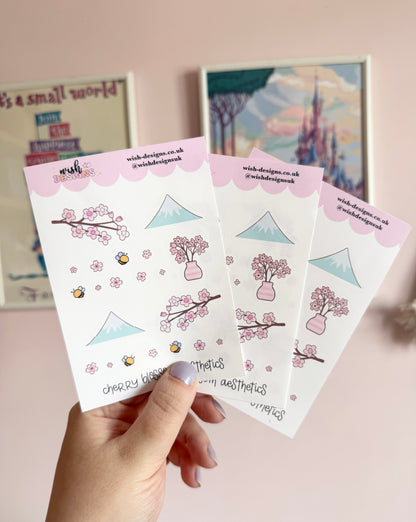 Cherry Blossom Aesthetics Vinyl Sticker Sheet