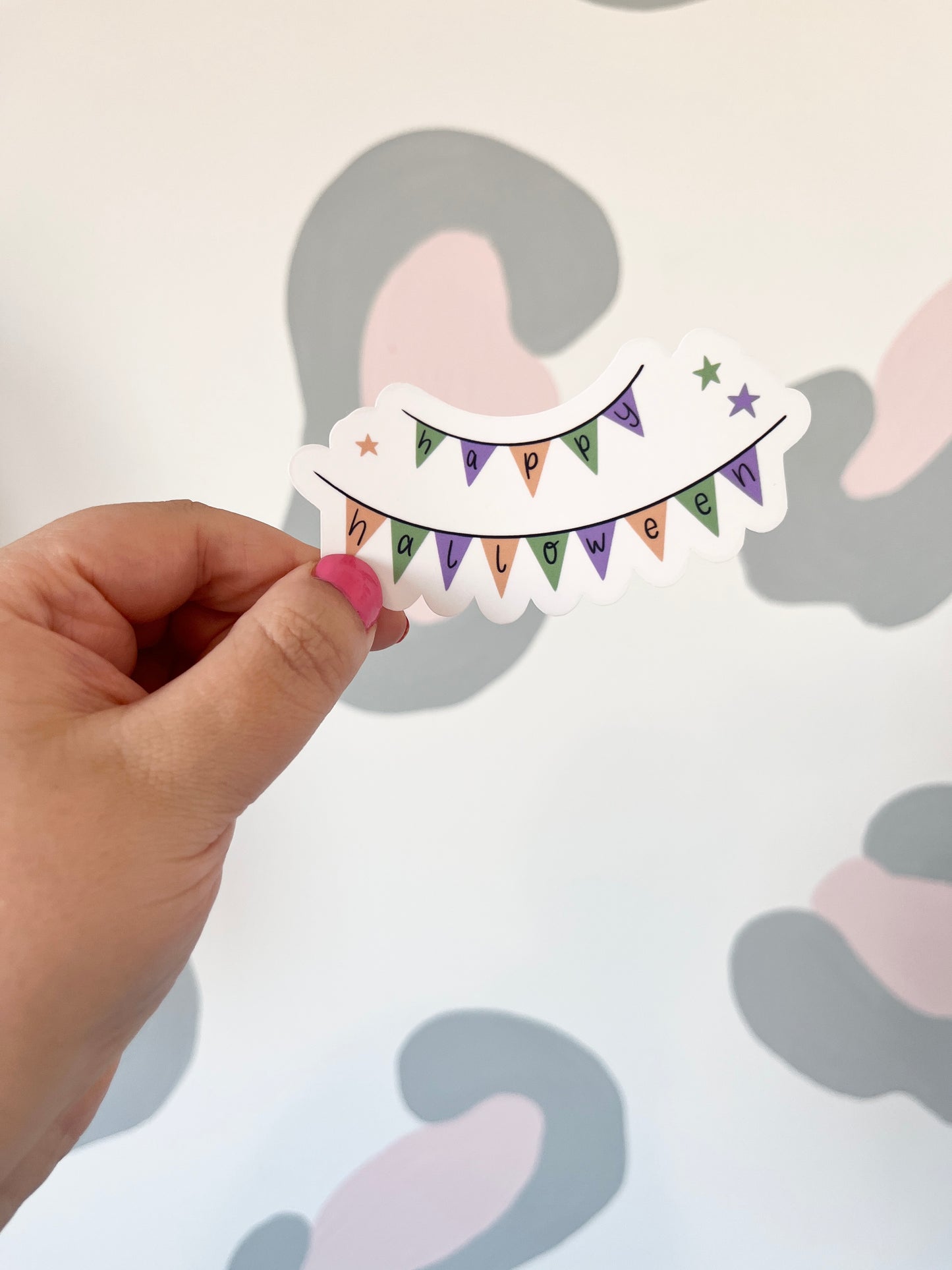 'Happy Halloween' Bunting Clear Large Sticker