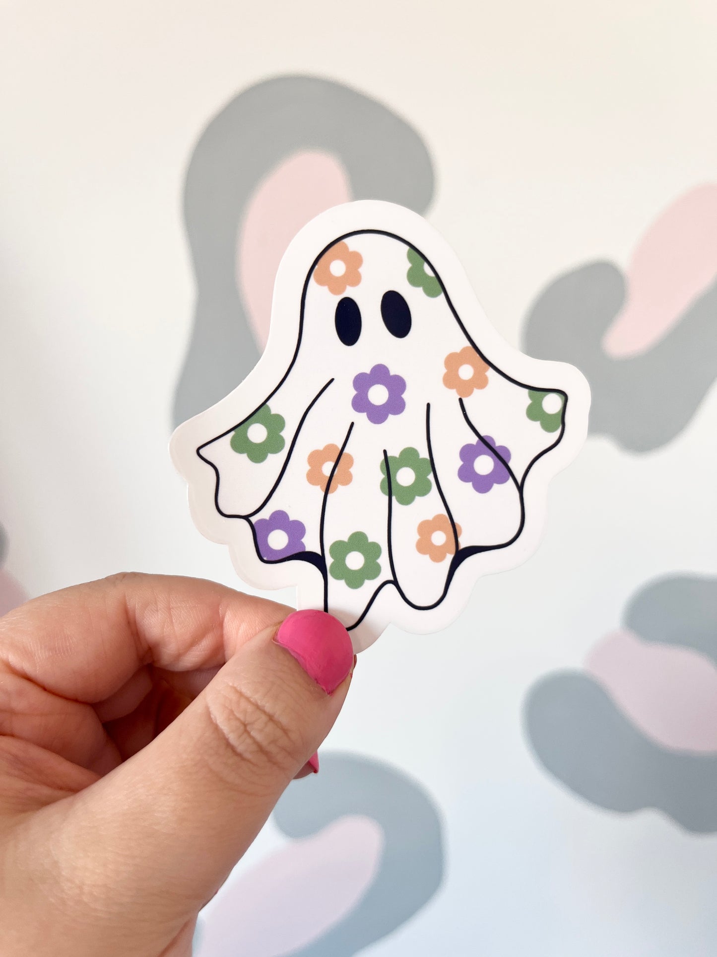 Floral Ghost Clear Large Sticker