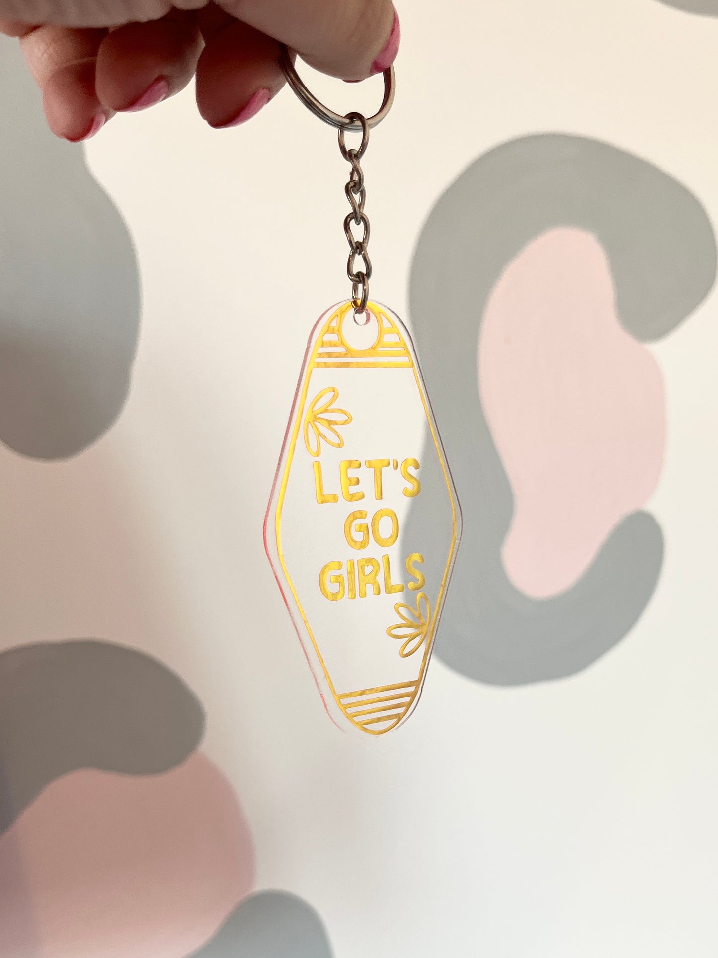 'Let's Go Girls' Motel Keyring