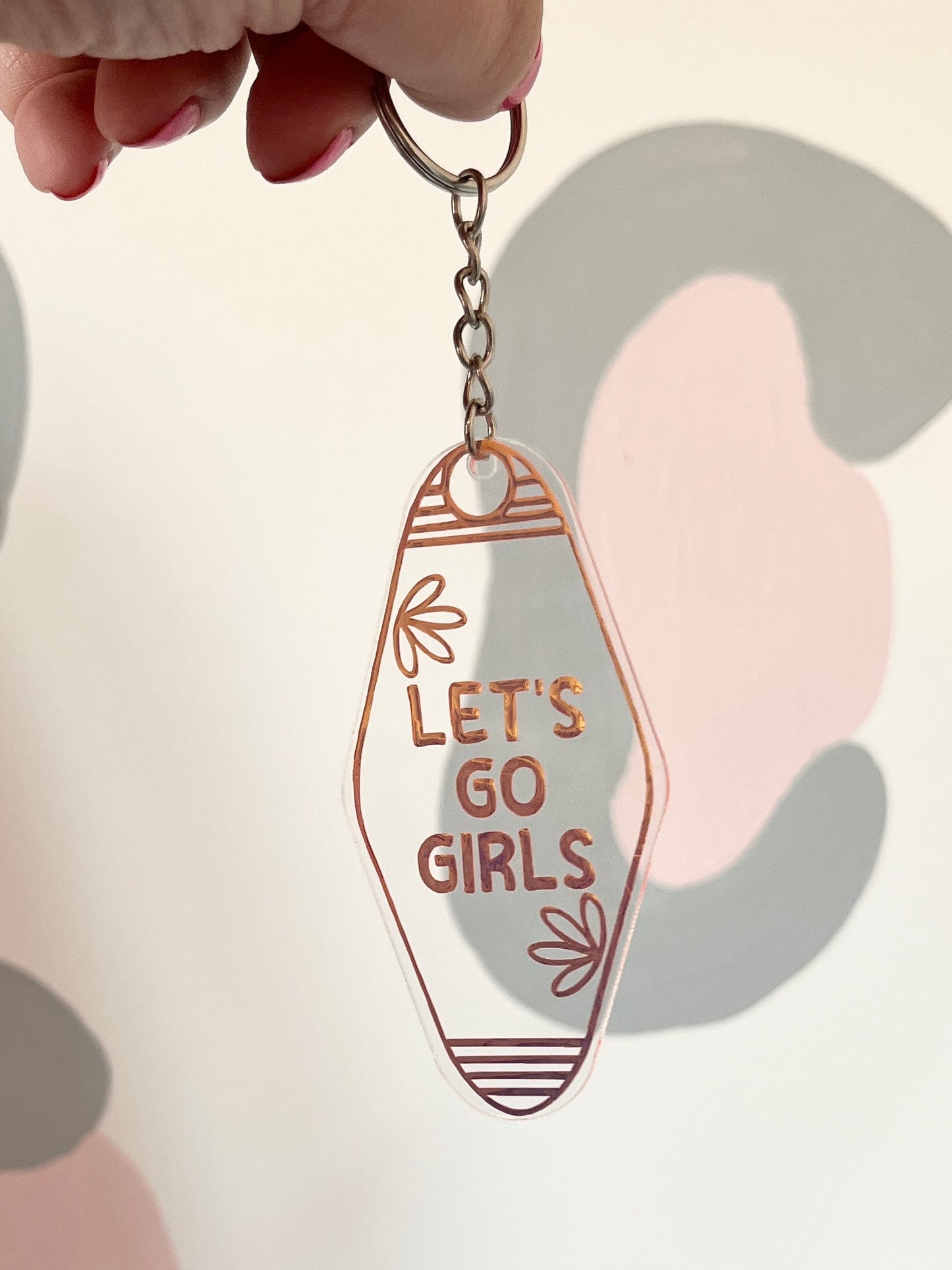 'Let's Go Girls' Motel Keyring