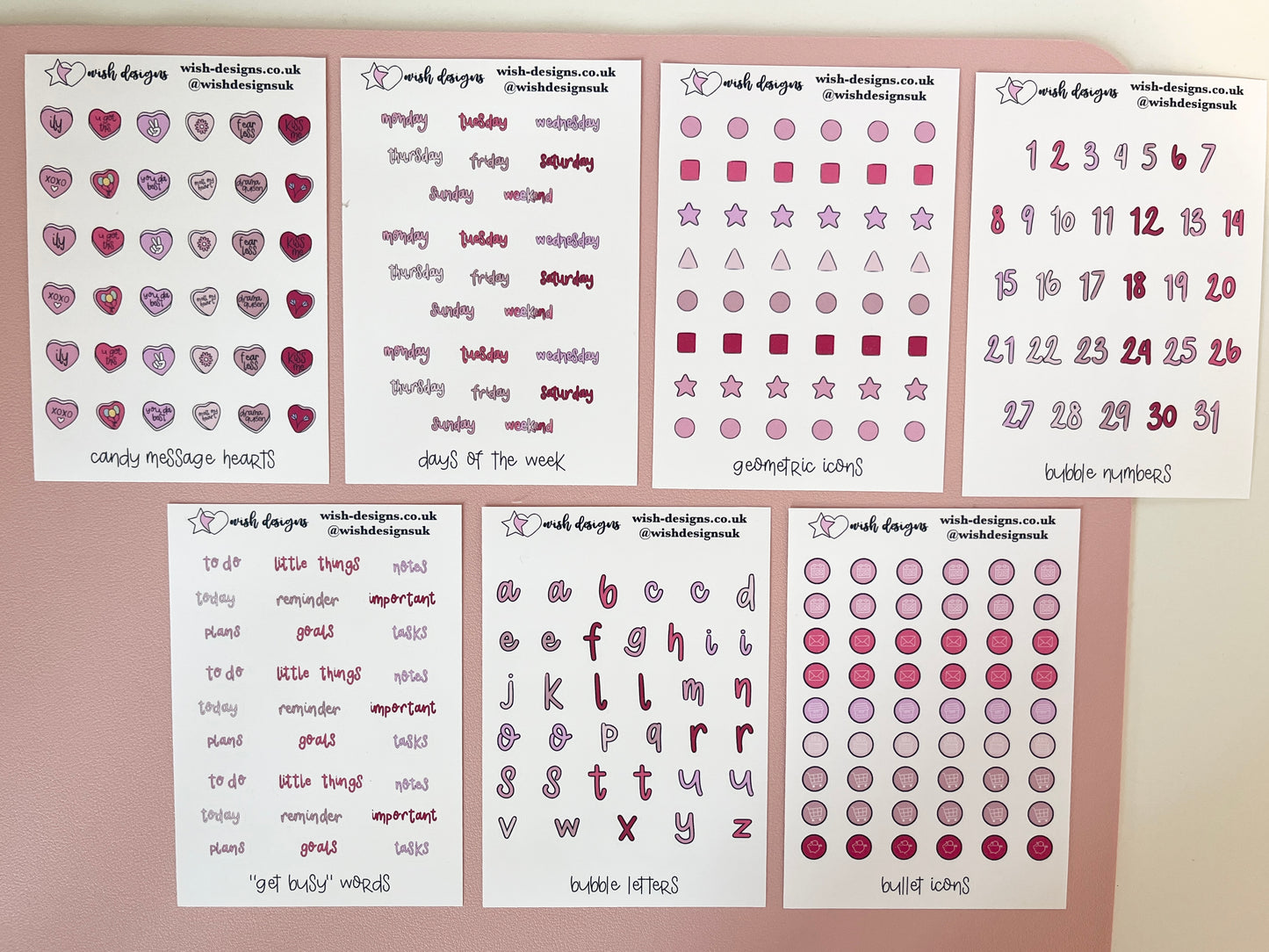 Pink Functional Journal Vinyl Sticker Kit