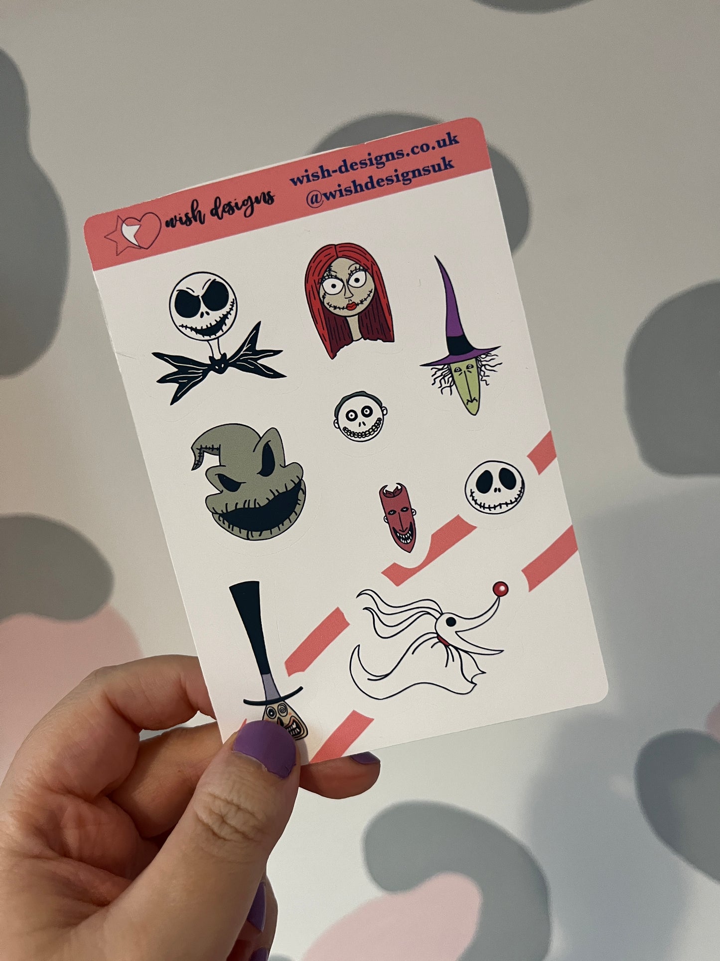Halloween Christmas Characters Vinyl Sticker Sheet