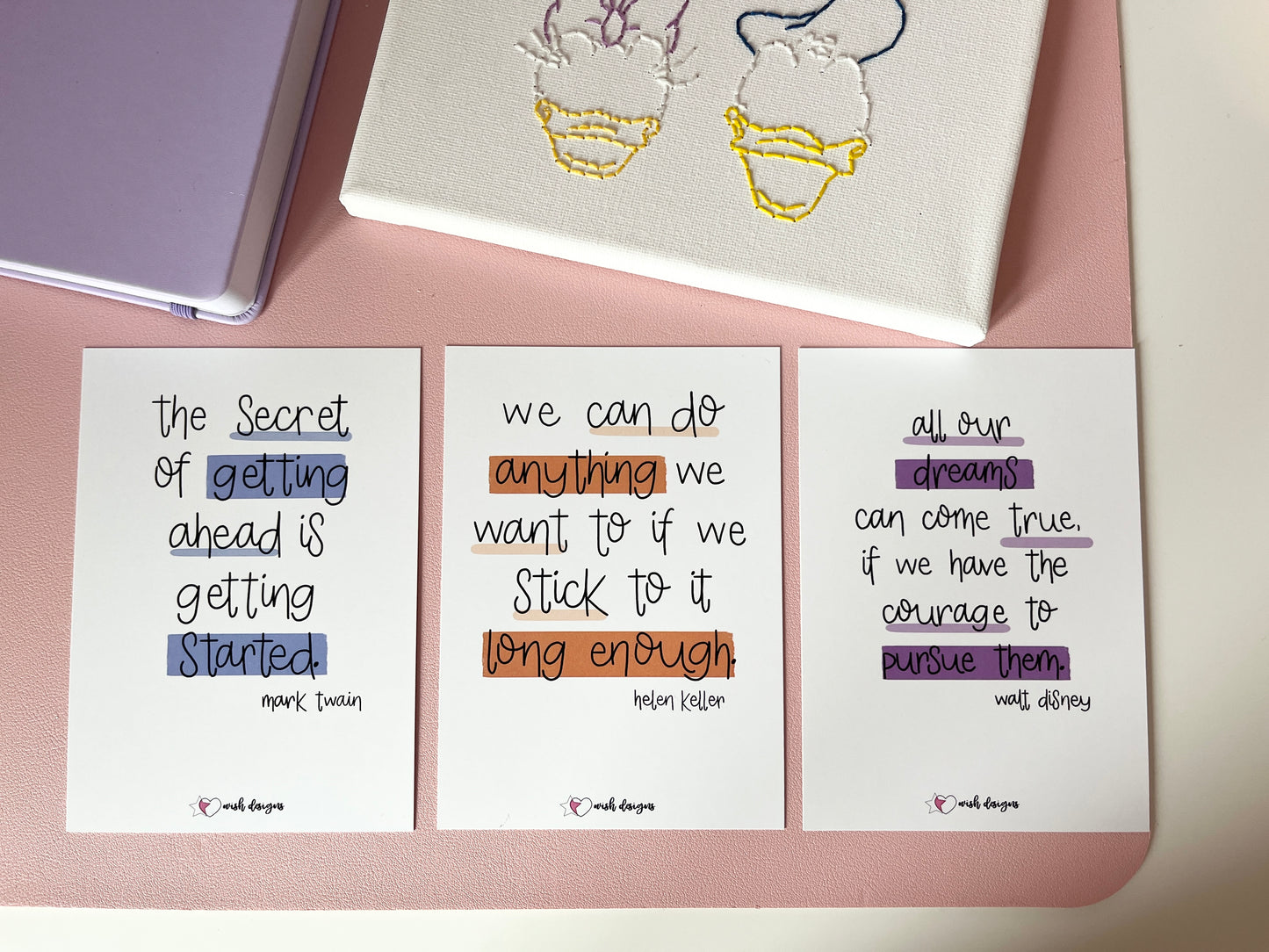 Trio of Motivation Quote Postcards