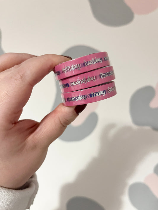 10mm Foiled Days of the Week Washi Tape