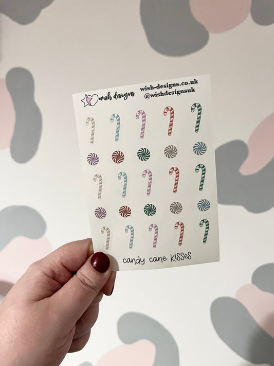 Candy Cane Kisses Sticker Sheet