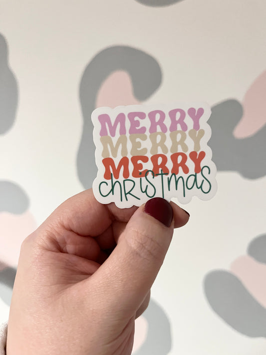 Merry Christmas Clear Sticker