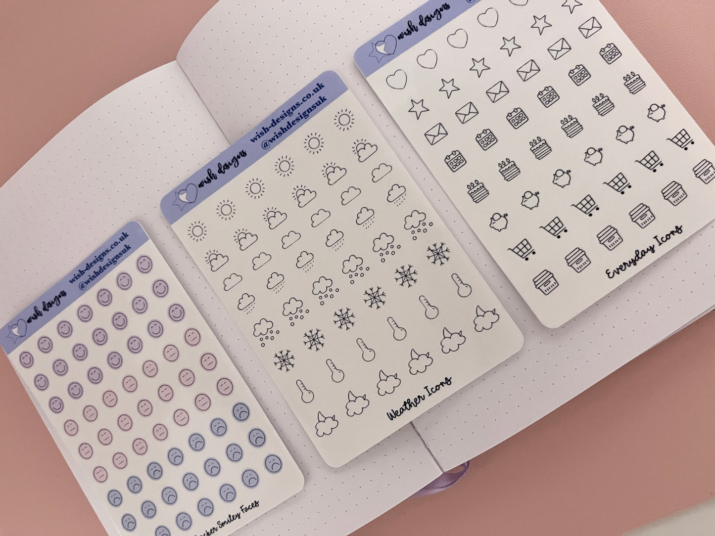Weather Icons Clear Sticker Sheet