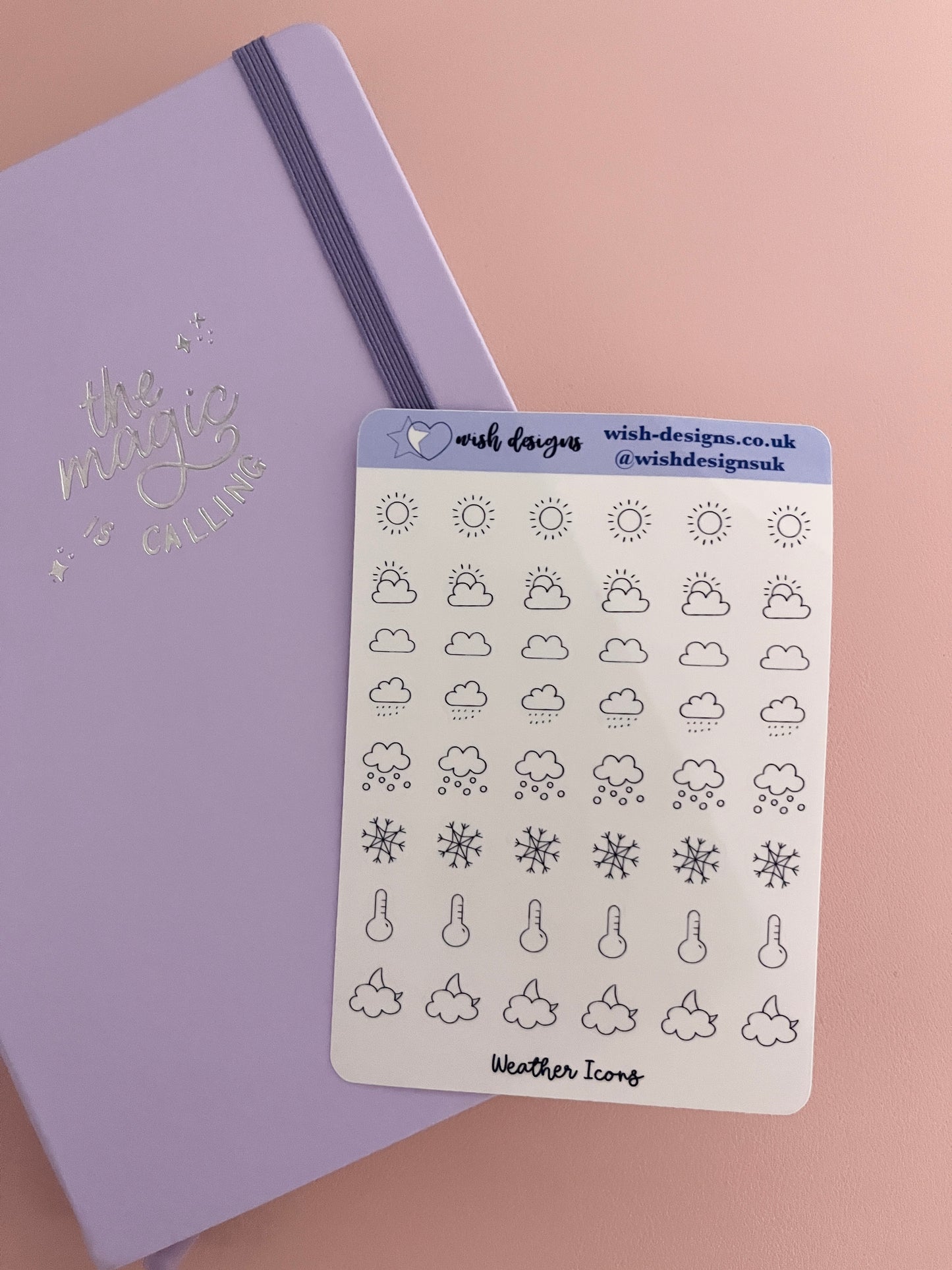 Weather Icons Clear Sticker Sheet