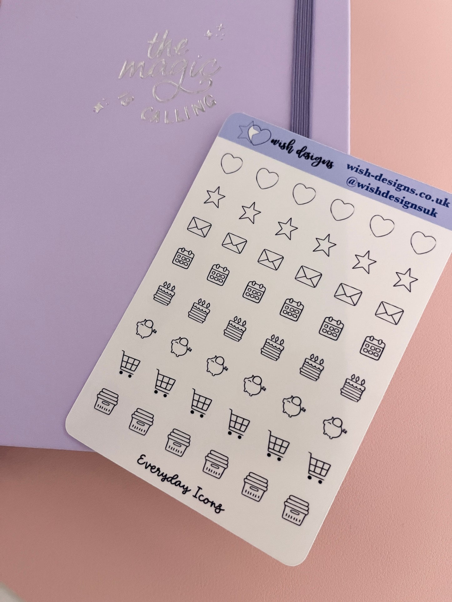 Everyday Icons Clear Sticker Sheet