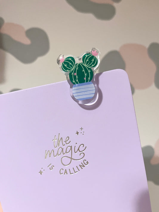 Flower & Garden Cactus Acrylic Planner Journal Clip