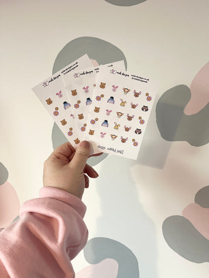 Acre Wood Characters Vinyl Sticker Sheet