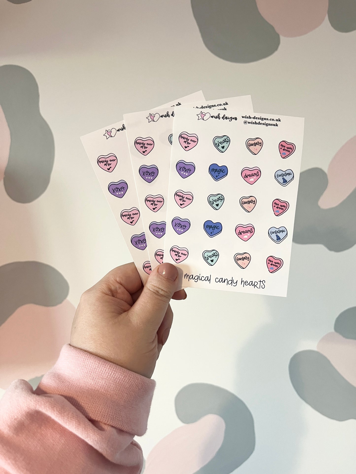 Magical Candy Hearts Vinyl Sticker Sheet