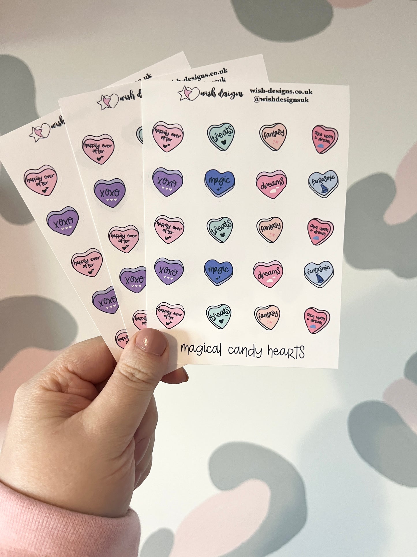 Magical Candy Hearts Vinyl Sticker Sheet