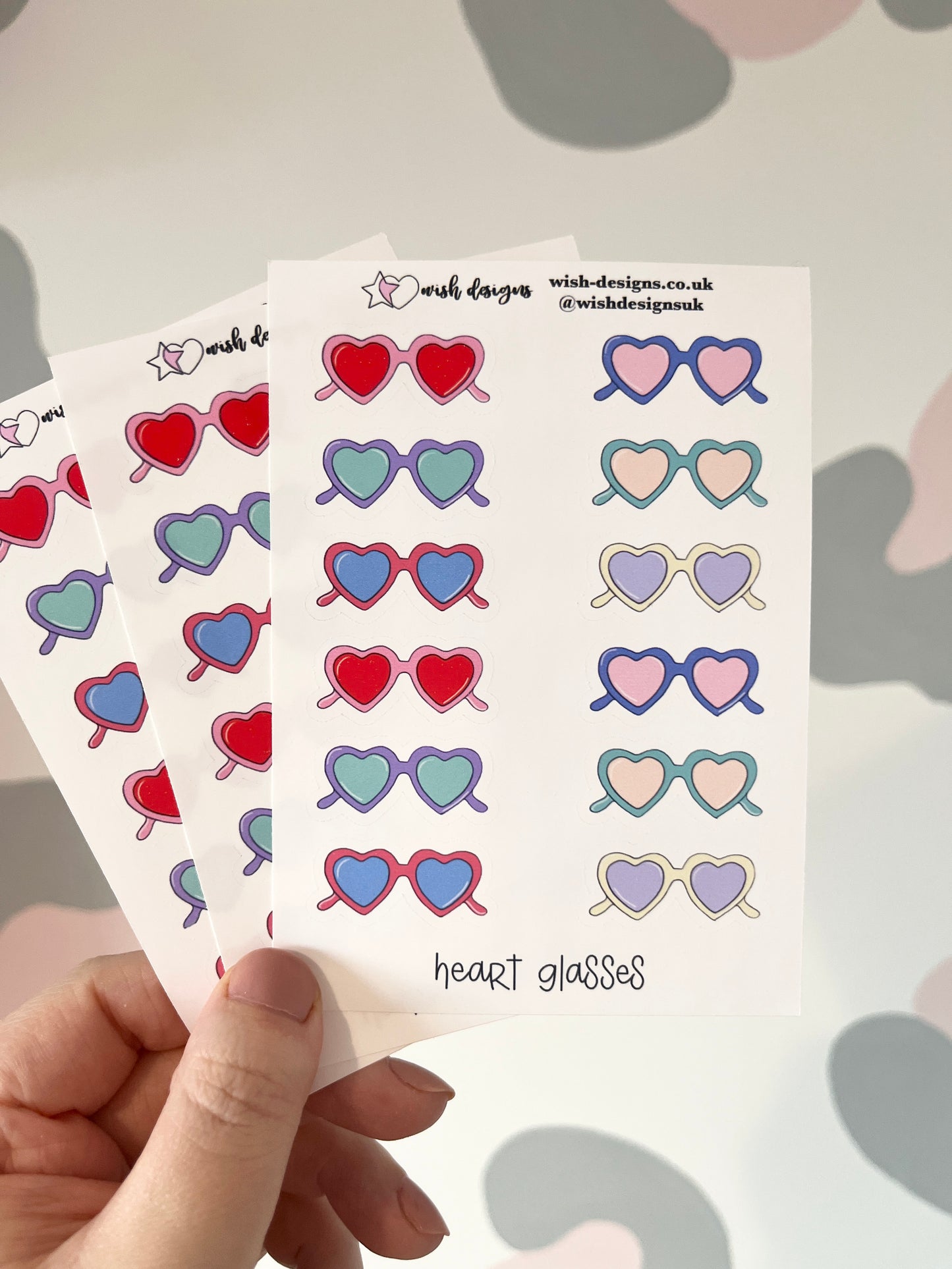 Heart Glasses Vinyl Sticker Sheet