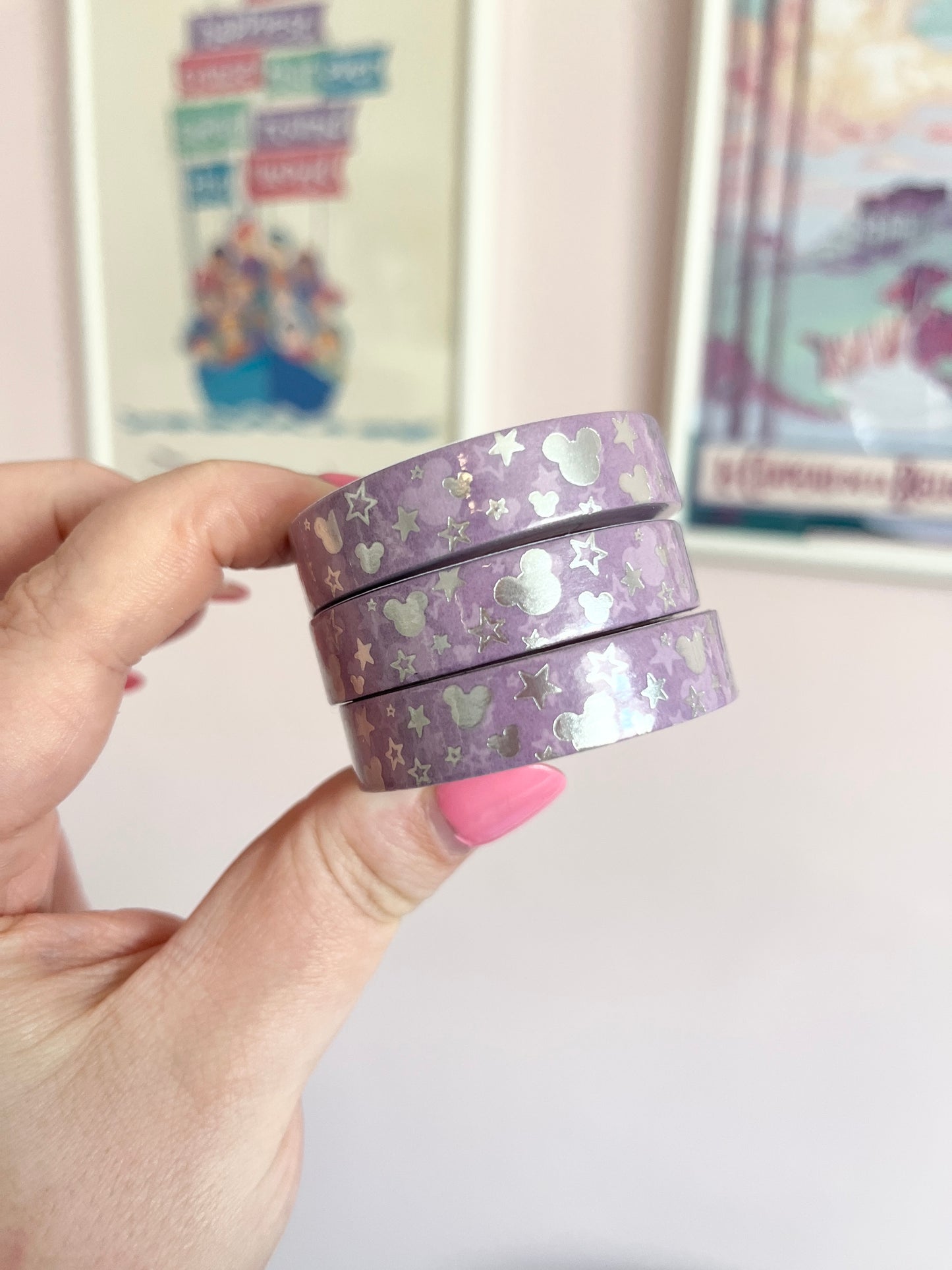 10mm Mouse Head Silver Foiled Washi Tape