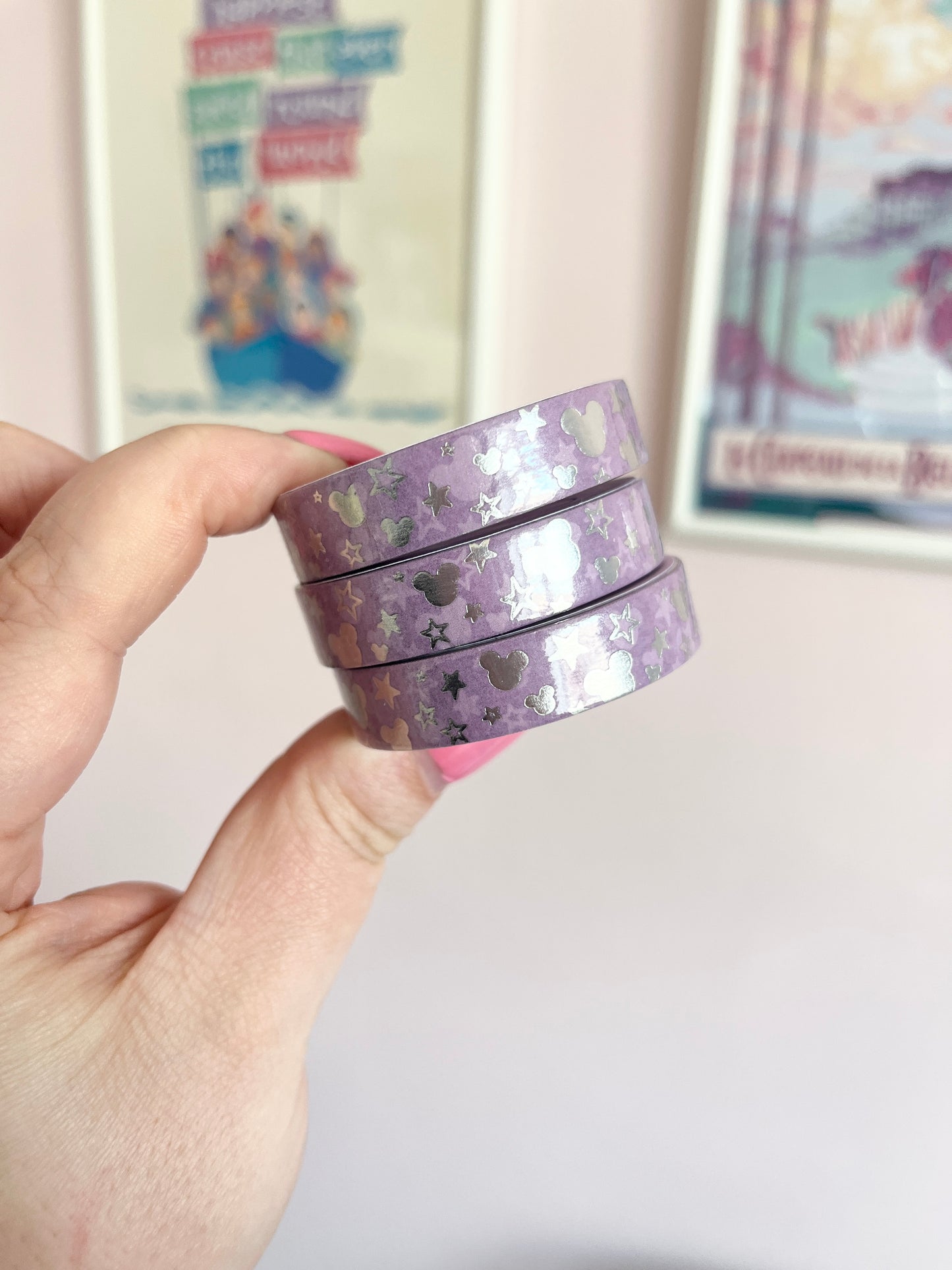 10mm Mouse Head Silver Foiled Washi Tape