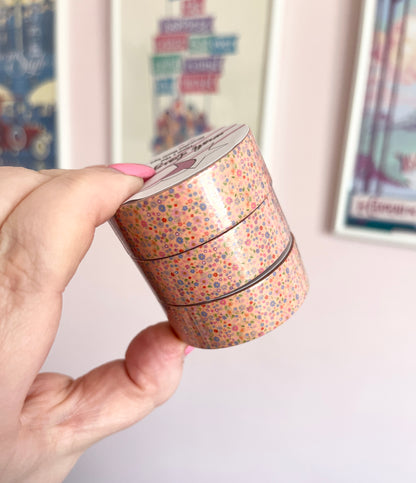 15mm Peach Flowers Washi Tape